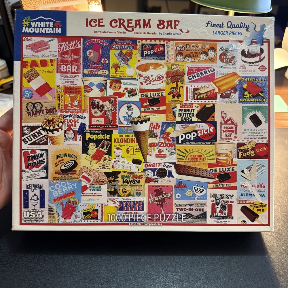 1000 Piece White Mountain Puzzle Ice Cream Bars - Complete!